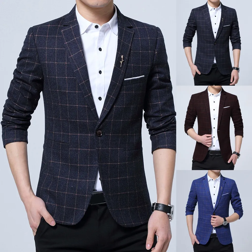 

FREE OSTRICH Fashion Men's Blazer female One Button Suit For Self-Cultivation Business Coat casual blazer men fashion slim fit