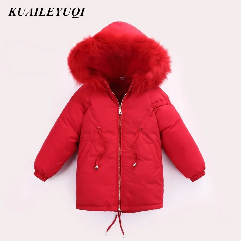 Новинка 2019 модная детская одежда зимняя куртка для девочек теплая Толстая парка