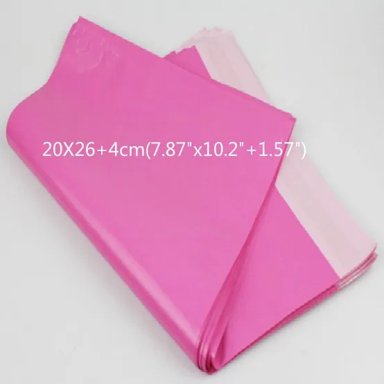 20x26cm 15 шт розовые полиэтиленовые конверты для почтовых отправлений, сумки для доставки, самоклеющиеся сумки для хранения, водонепроницаемые разрывные почтовые сумки - Цвет: 20x26cm