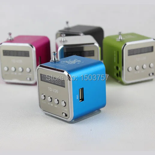 

Мини mp3-плеер TD-V26 2 шт., TF-карта, USB-диск, Micro SD-карта, FM-радио, линейный вход/выход, звуковая коробка