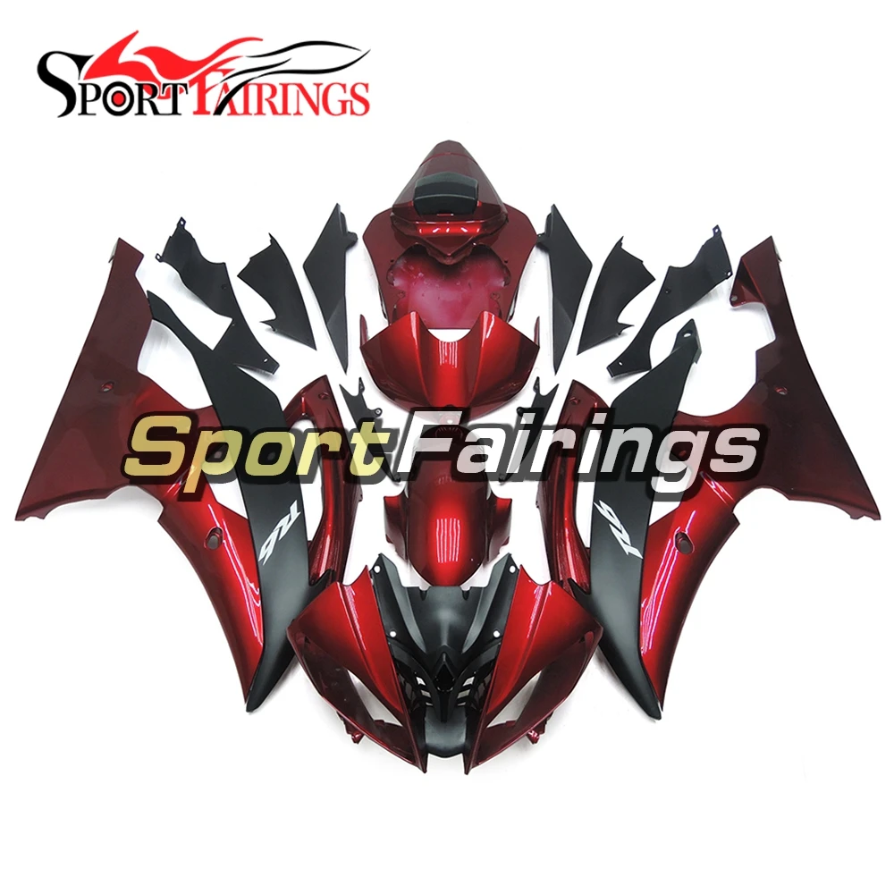 Красно черный матовый чехол для Yamaha YZF 600 R6 2008 2016 08 09 10 11 12 13 14 15 16 Обтекатели панелей