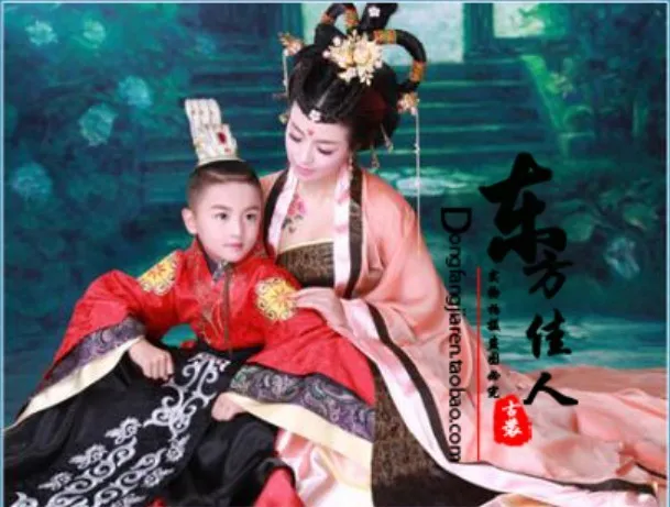 Xi Zhou Qu Han династия родитель-ребенок мать-сын Hanfu костюм наборы детский день