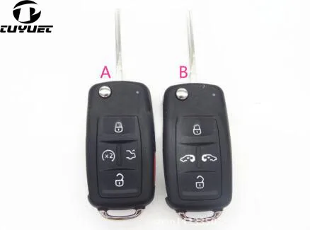 Пустой пустой чехол для замены Volkswagen Toureg 4 + 1 кнопки откидной складной пульта