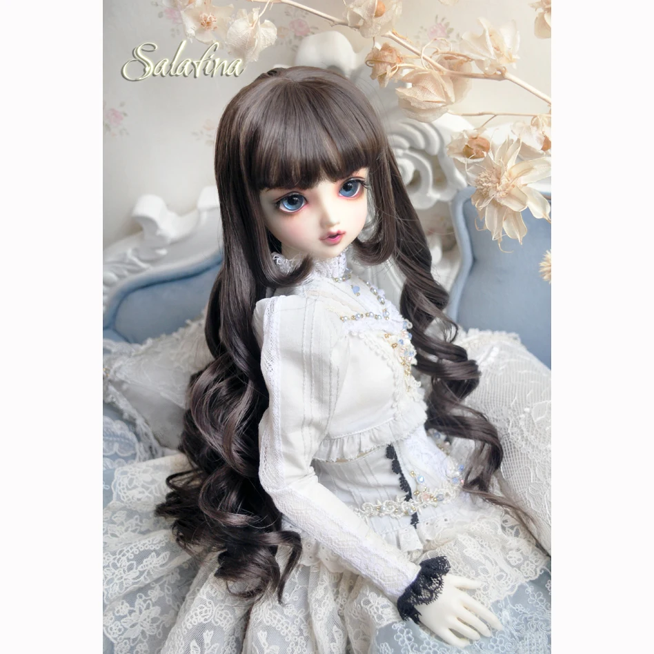 Allaosify 1/3 1/4 1/6 Bjd Doll Wig High Temperature Silk Brownish Black Long Curly Hair Free Shipping Synthetic | Игрушки и хобби