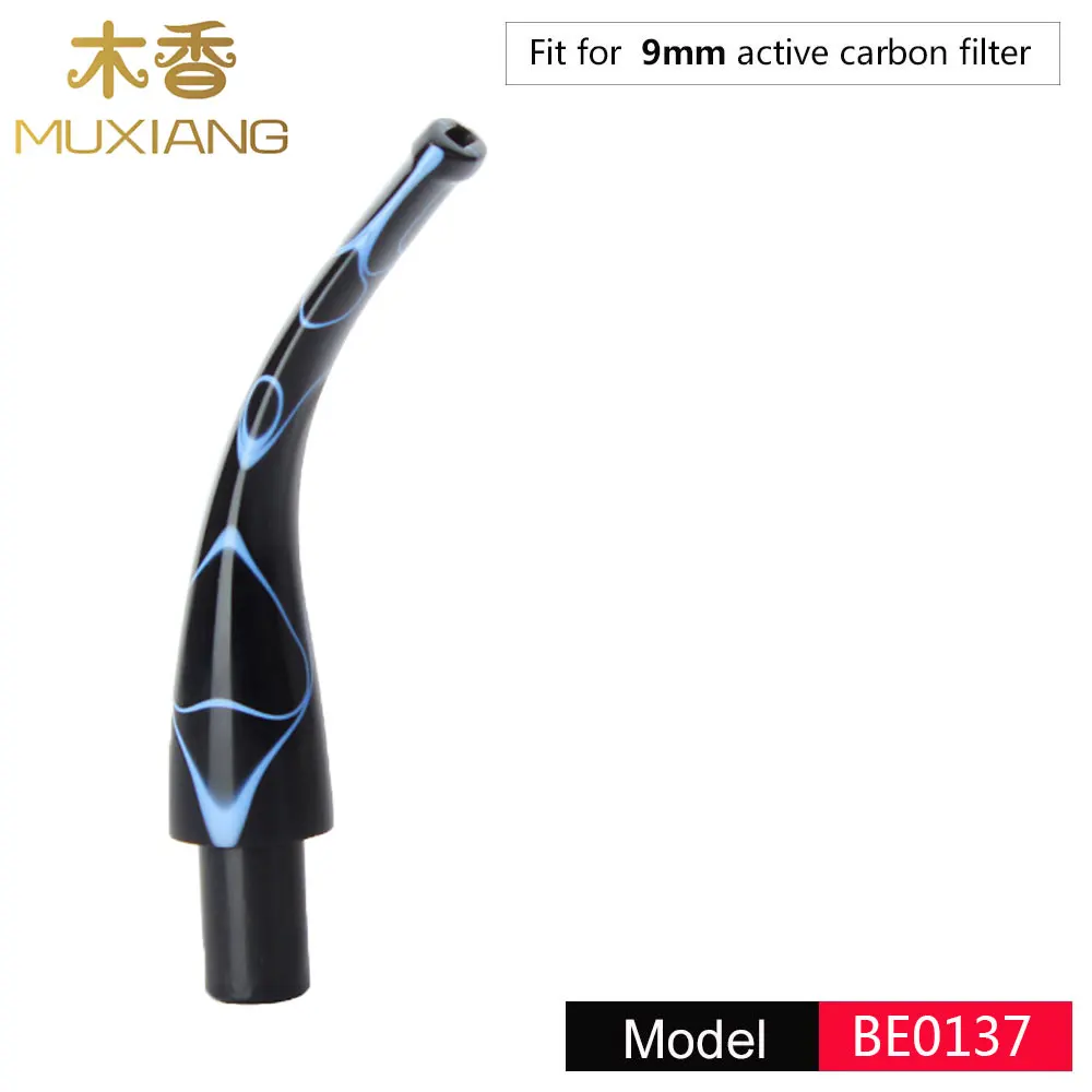 

Ru-Blue with black Bent Acrylic Smoking Mouthpiece Tobacco pipe Stem for Briar Wood Tobacco Pipe 9mm Filter Accessories be0137