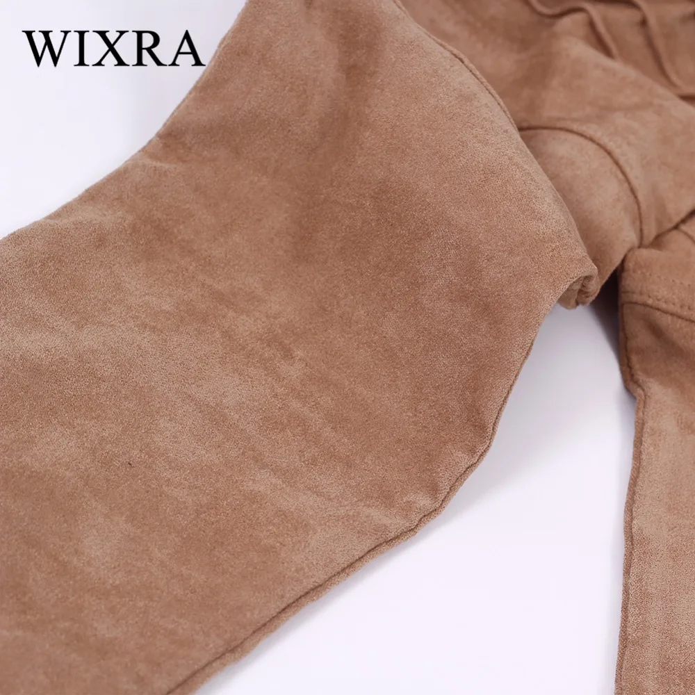 WIXRA базовые джинсы, тонкие замшевые джинсы, ребристые штаны, модные кожаные леггинсы из искусственной кожи, очаровательные обтягивающие плиссированные брюки для женщин