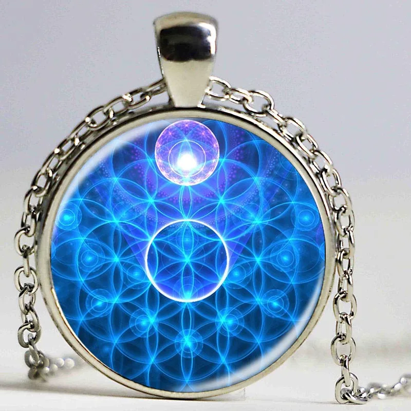 Ручная работа с изображением калейдоскопа буддизма мандалы ожерелье