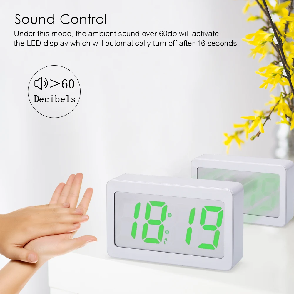 USB Будильник цифровой светодиодный дисплей RGB Изменение цвета 3 уровня яркость