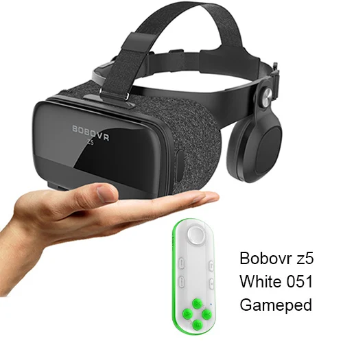 051white gamepad BOBOVR Z5 VR 3D стерео очки Google Cardboard виртуальной реальности VR телефон гарнитура шлем коробка для 4,7-6,2 областей мобильного телефона - Цвет: 051white gamepad