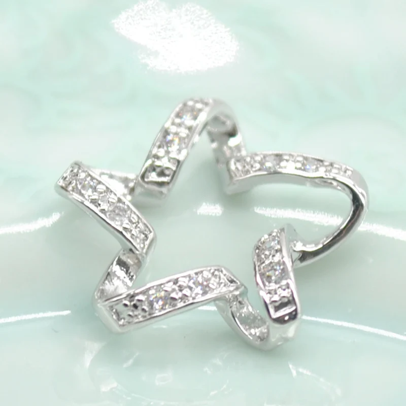 Мода посеребренные украшения для женщин кристалл витая нью-пятиконечная звезда