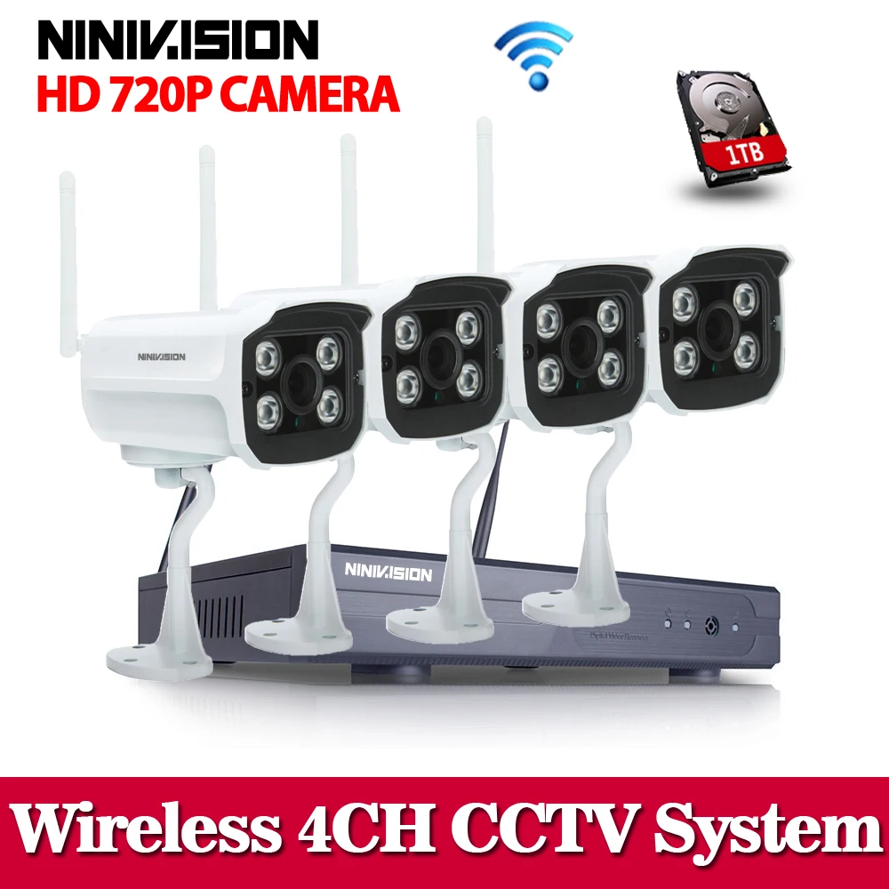 NINIVISION Домашняя безопасность Wifi Беспроводная IP камера система 720P CCTV набор 3G WIFI 1.0MP