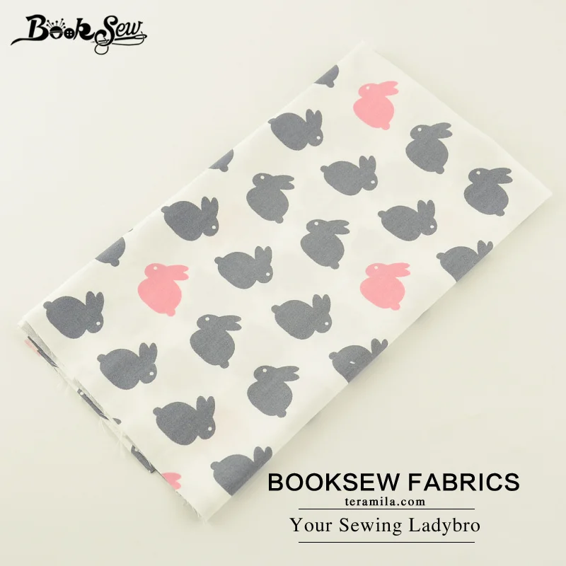 Booksew 100% хлопок саржевая ткань милые кролики узор домашний текстиль швейная Tecido