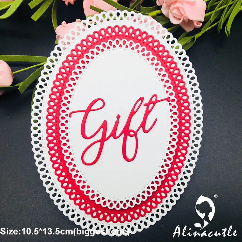 Металлические высекальные штампы 4 шт. подарок капля разрыва овальный Alinacraft