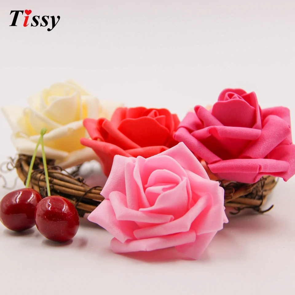 100 шт. искусственных роз пены для дома и Свадебные украшения цветочных головок