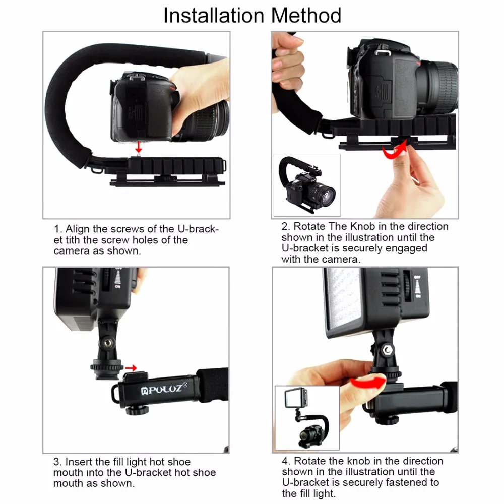 PULUZ для steadycam U-Grip башмак C в форме одна рукоятка Камера стабилизатор для стэдикама SONY Canon Nikon стабилизатор цифровой камеры