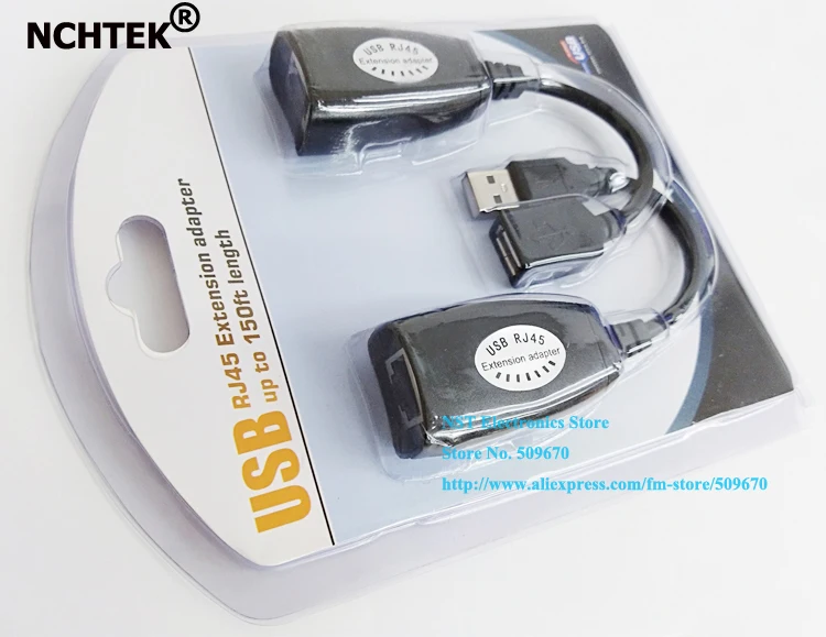 

Удлинитель кабеля NCHTEK RJ45 CAT 5E CAT6 с USB-клавиатурой и мышью, 1 пара