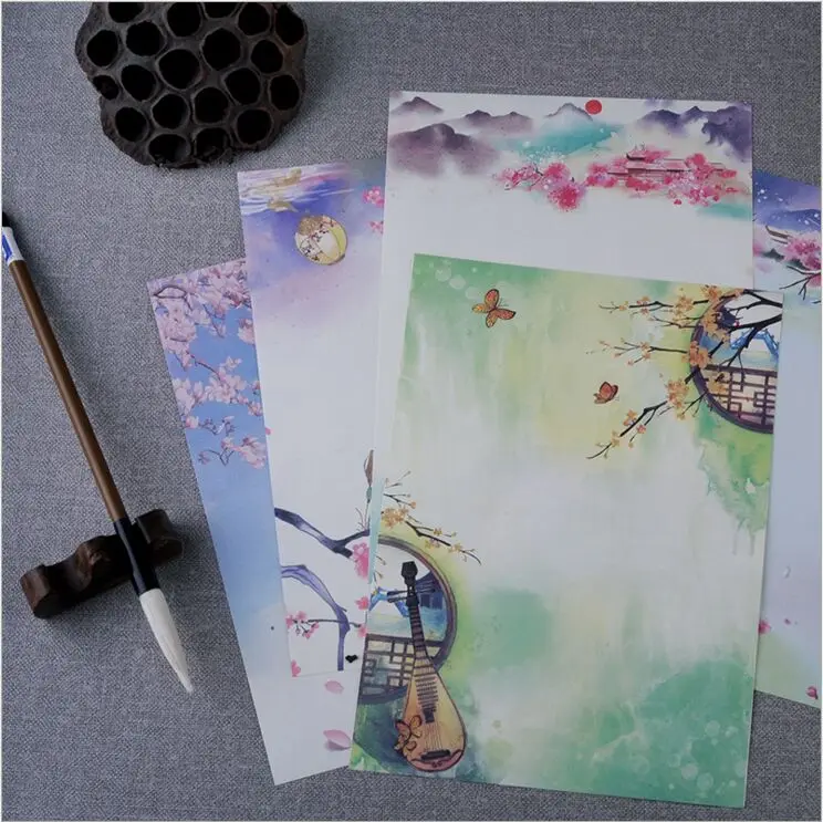 8 страниц/набор винтажная поэзия иллюстрация сезон Растения Цветы Картина бумага