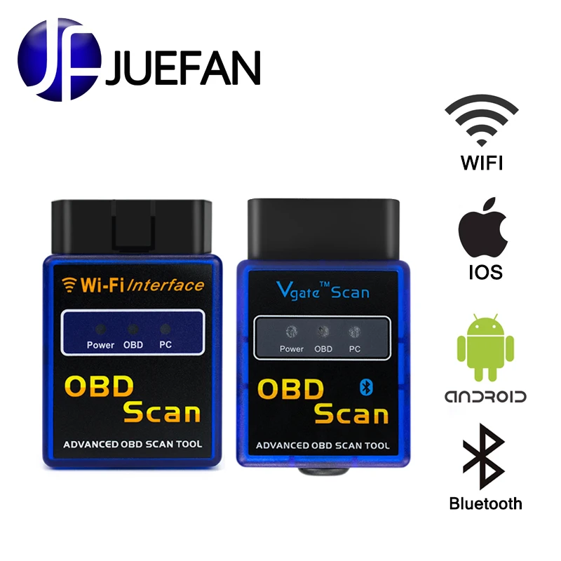 Высококачественный Мини ELM327 Bluetooth + Wi Fi OBD2 автомобильный диагностический ELM 327