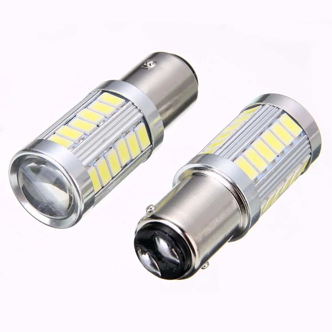 

Светодиодная противотуманная фара BAY15D P21W 1157 33SMD, 1 пара, алюминиевая, Ярко-белая, лампа освещения