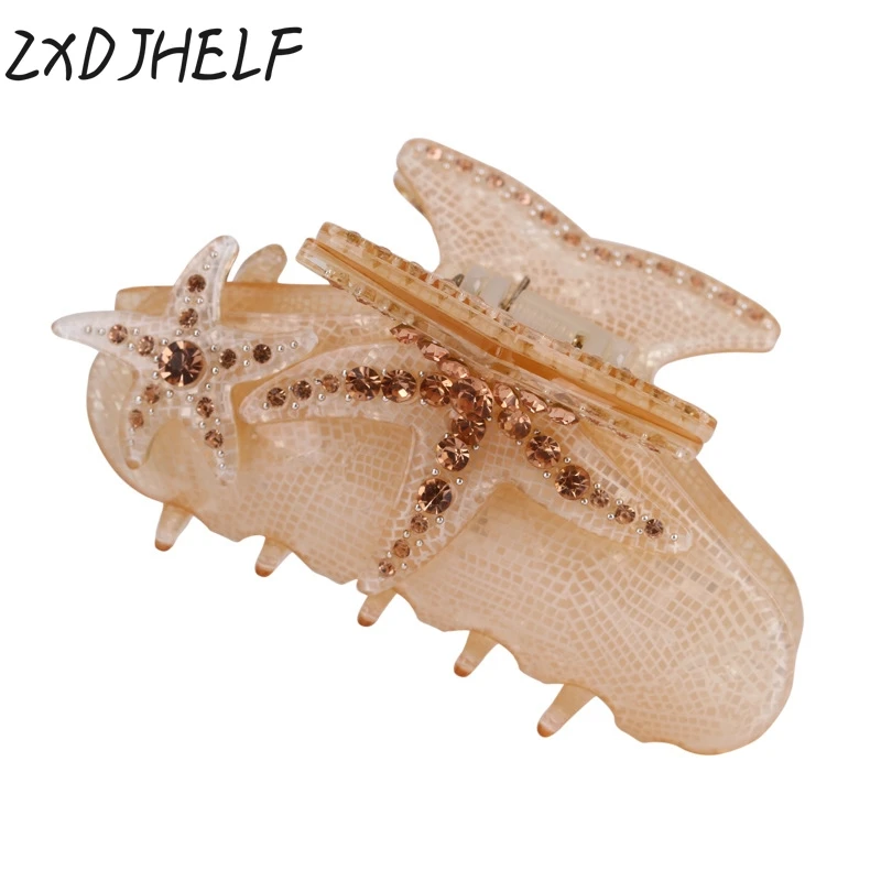 Простой дизайн акриловые заколки для волос женщин блестящие звезды с украшением