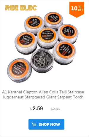 REE ELEC NI80 готовая катушка 4 ядра шатающийся плавленый Clapton катушка 0.12ohm Rda распылитель высокого класса предварительно изготовленная катушка для электронной сигареты