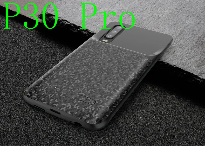 Чехол питания для huawei P30 Pro, чехол для зарядного устройства, Силиконовый Мягкий противоударный чехол для аккумулятора для huawei P30 Lite - Цвет: P30 Pro-Black