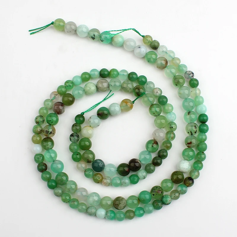 Круглые бусины Chrysoprase неокрашенные зеленого цвета 4/6/8/10/12/14 мм для