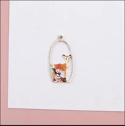 Голубой с покрытием из белого цинка Diy Изготовление ювелирных изделий 30 шт./партия эмаль олень Русалка кролик девушка ядро украшения геометрический сплав подвешиваемый кулон кулоны, подвески - Окраска металла: Голубой с покрытием из белого цинка