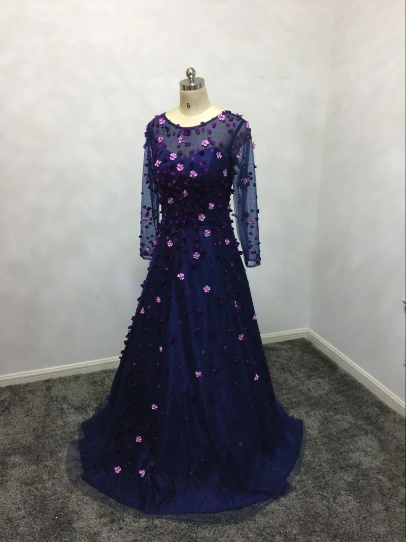 New Arrival Long sleeve Evening dress 2021 Robe de soiree abendkleider abiye gown Formal Hand flower | Свадьбы и торжества