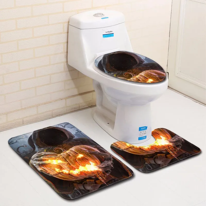 Новинка 2020 украшение для ванной чехол на сиденье унитаза с фонариком и ковриком в