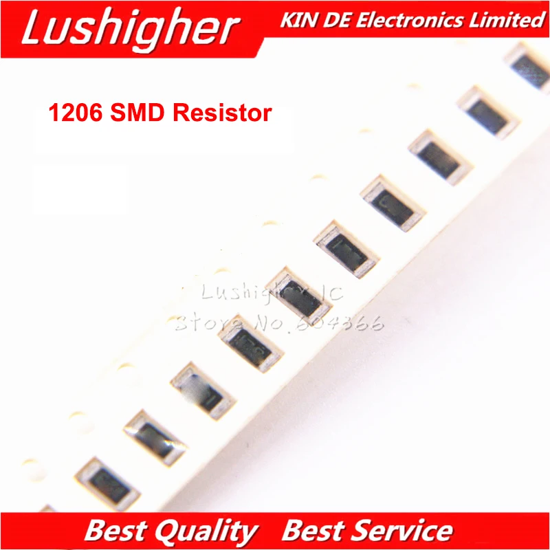100 шт. резистор 1206 SMD 5% 6 04 402 5 1 Ом 0 082 R 402R 5.1R 0.082R|Резисторы| |
