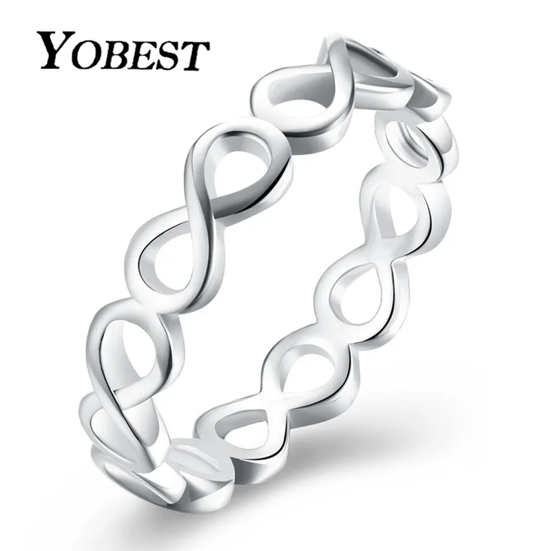 YOBEST 2018 новое кольцо бесконечности для женщин Серебряное свадебное