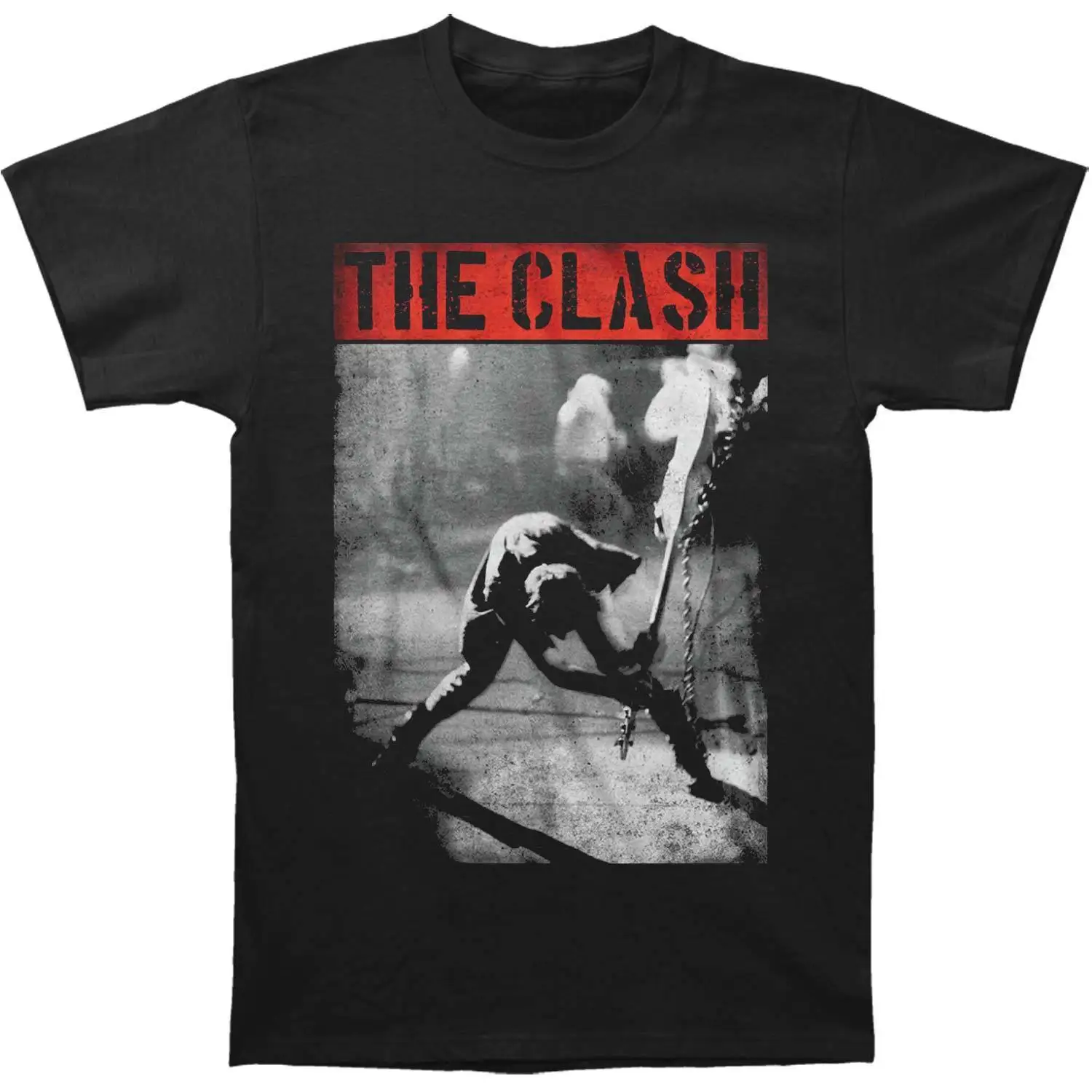 Clash Мужская Smashing гитара Slim Fit Футболка Черная новая футболка унисекс Забавные