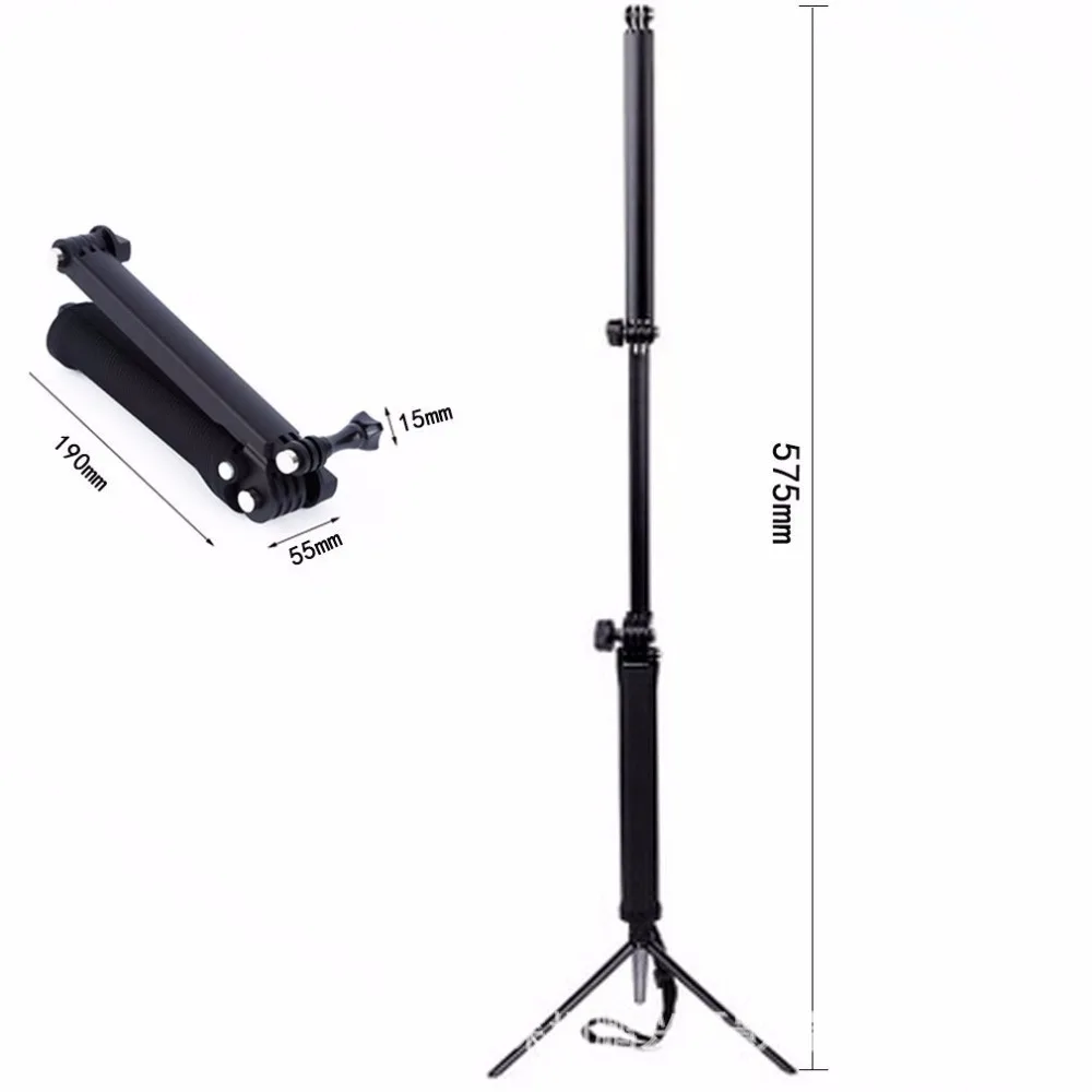 Складной монопод селфи палка складной 3 способа ручной для Gopro Hero 4 + SJ4000 SJ5000 Xiaomi