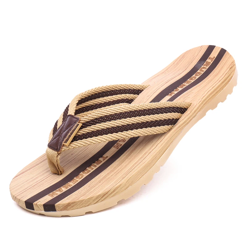 Деревянные шлепанцы летние сандалии на нескользящей плоской подошве пляжная