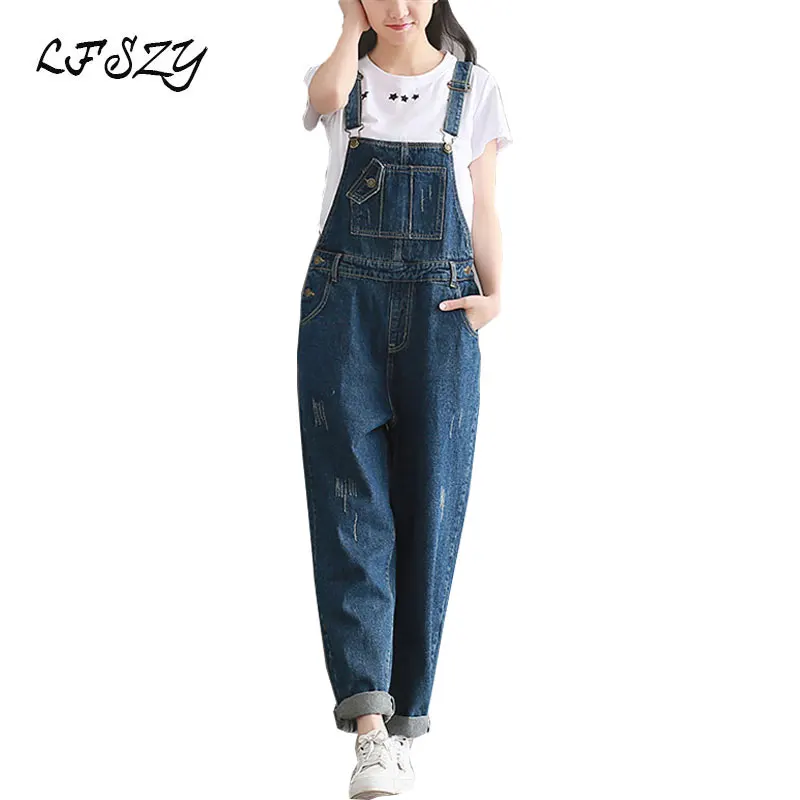 Женский джинсовый комбинезон Modis свободный большого размера повседневный есть