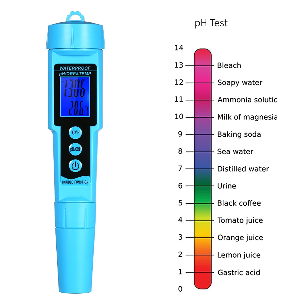 

3 in 1 ORP TEMP pH Meter Water Tester Temperature Meter Multi-parameter Digital LCD for Water Quality Monitor with ATC Function