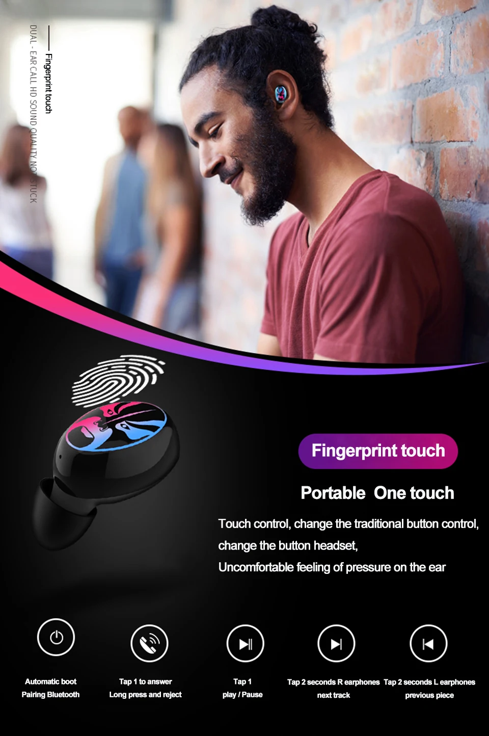 TWS, настоящие беспроводные наушники, Bluetooth 5,0, Ipx5, водонепроницаемые, Hi-Fi, стерео, гарнитура, Bluetooth, наушники с зарядкой, чехол для телефона