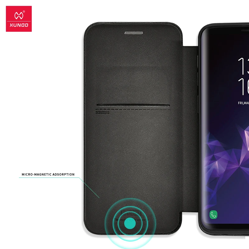 XUNDD кожаный чехол с защитой на 360 градусов для samsung Galaxy s7 edge/s8/s9 plus кошелек телефона