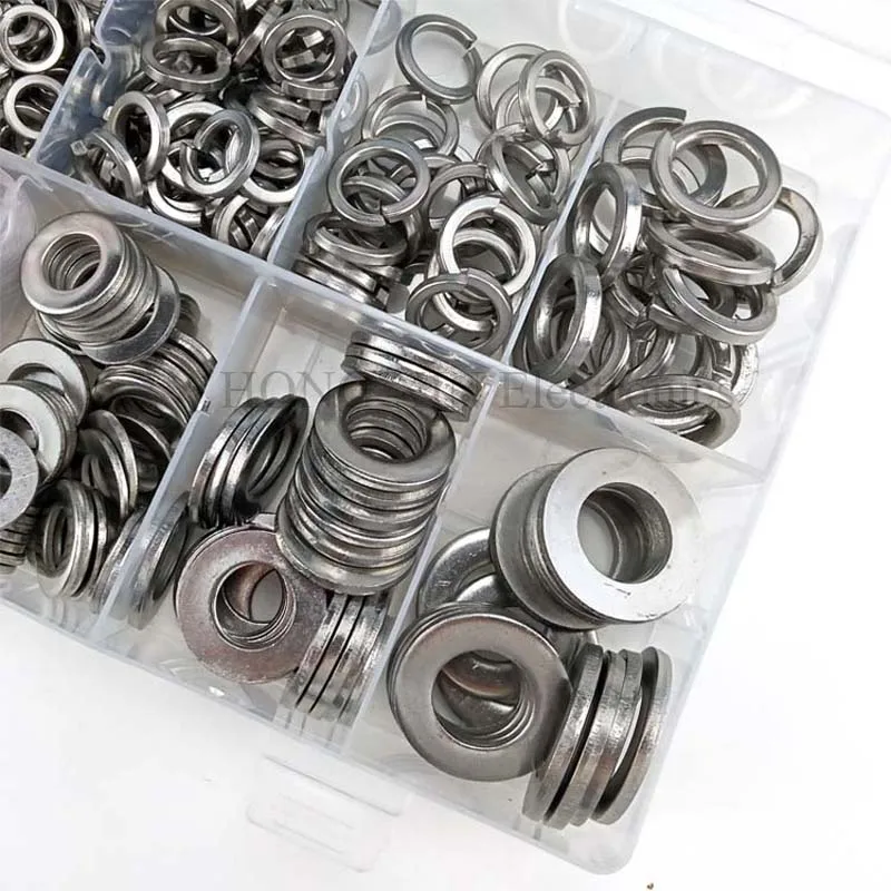 

790pcs/set Flat & Spring 304Stainless Steel Assorted Washers Rust Resistant M4-M12
