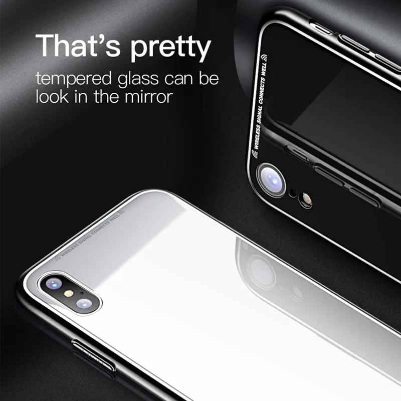 Чехол TOTU для iPhone X/XR/XS Max цветной чехол из закаленного стекла задняя крышка чехлы |