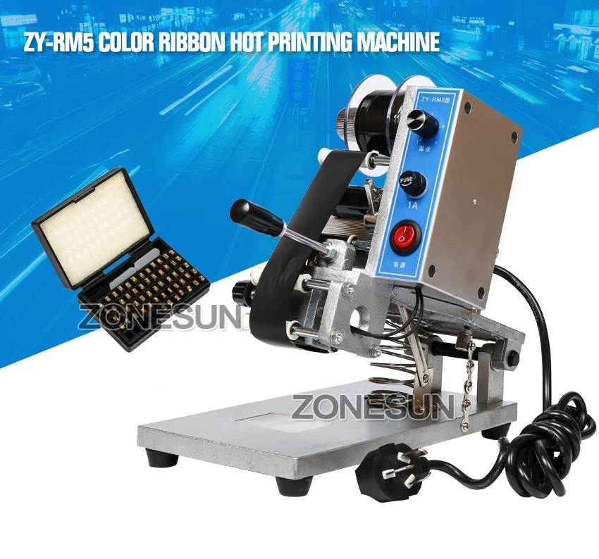 ZONESUN ZY-RM5 цветная лента Горячая печатная машина, горячая печать на ленте, пленка мешок принтер даты(220 В/50 Гц