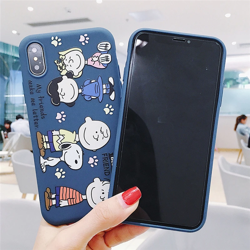WTSZKL милый мультфильм Snoopy мобильный телефон чехол для iPhone 7 8 Plus 6 S X XR XS Max