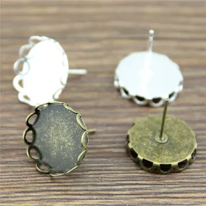 WYSIWYG 20 шт. 2 цвета 10121416 мм кружевные острые края из меди серьги-гвоздики основа для сережек