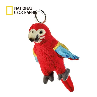 Propyrrhura maracana Плюшевые игрушки в виде зверей "National Geographic", 12 см, мягкие куклы, вечерние украшения, школьный орнамент, брелок, игрушки для детей - Цвет: Propyrrhura maracana