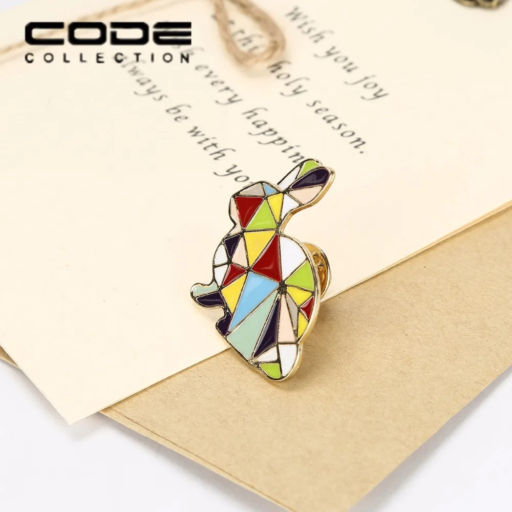 Панк лаконичная эмалированная брошь оригами Красочный геометрический милый