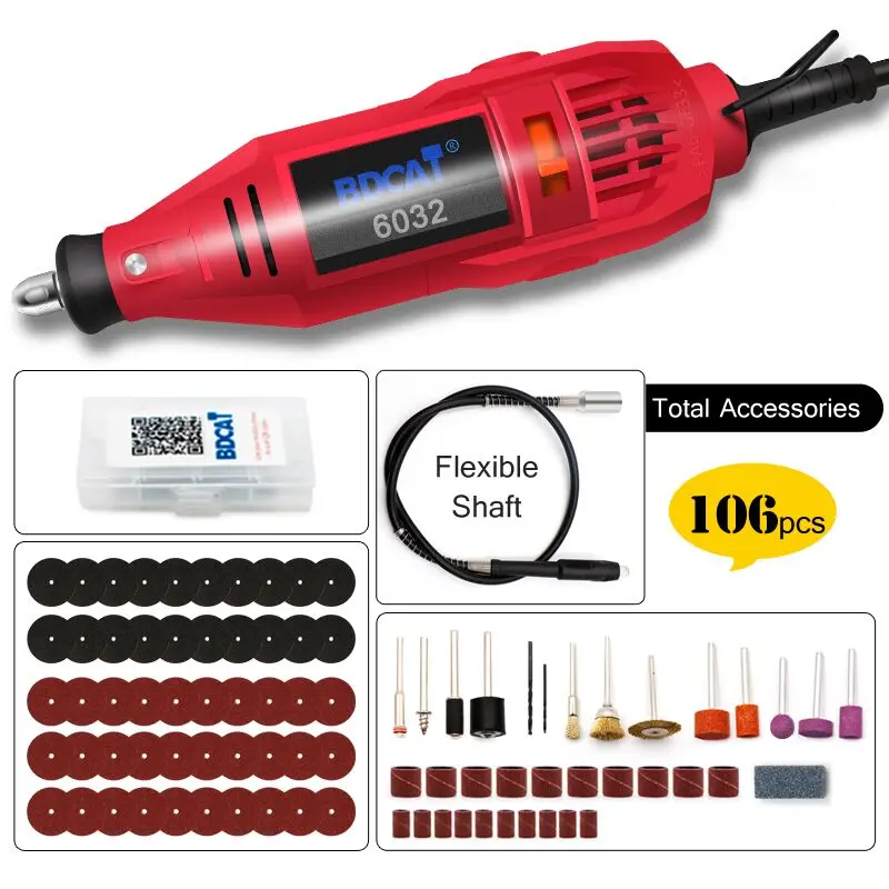TYPE 2 BDCAT 180 Вт электрическая шлифовальная машина Dremel инструмент для гравировки Мини дрель роторная полировальная машинка инструмент с 187 шт. аксессуары для электроинструментов - Цвет: TYPE 2