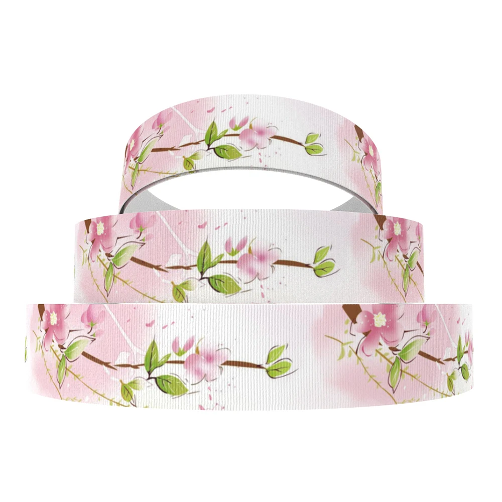 David accessories " 25 мм Цветок Полиэстеровая корсажная лента 50yds, материалы для ручных поделок, упаковка для свадебного подарка, 50Yc7121 - Цвет: 1087192006
