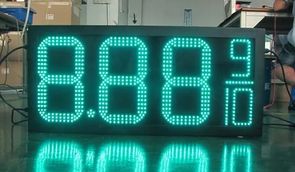 7 сегментов масла/газа топлива/дизель зеленый 12 " 8,889/10 цифровых цифр led газ/масло/АЗС Цена дисплей вывеска экран