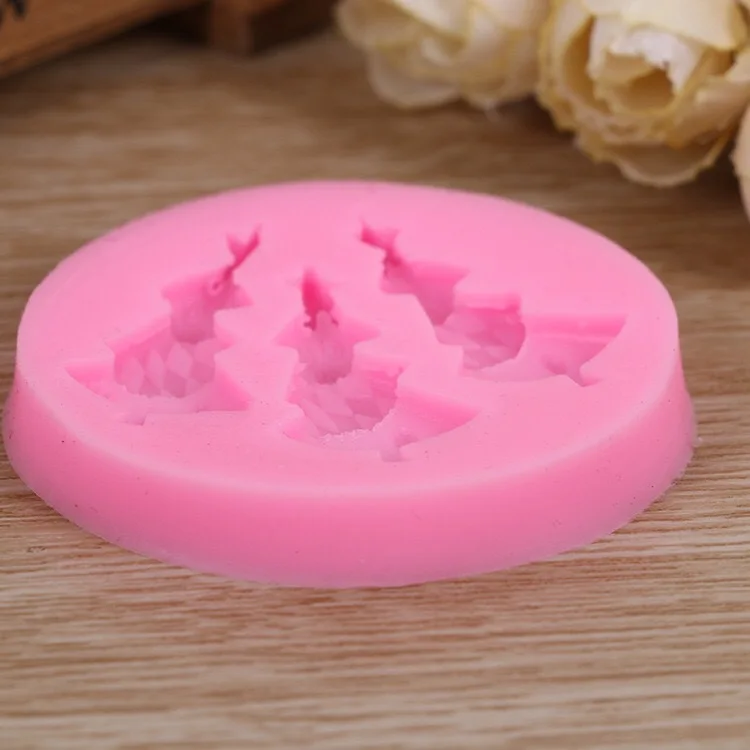 1 шт Fondant (сахарная) торт силиконовые формы Рождество Дерево лист Форма форма для